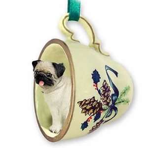  Pug Teacup Christmas Ornament
