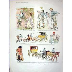   1898 Colour Print Story Aunt Keziah Elopement Horses
