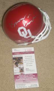Barry Switzer signed Oklahoma Sooners football schutt mini helmet JSA 