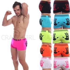 Neon Mens Pants Brief Boxer Shorts Underwear Hand Print Boxers Size S 