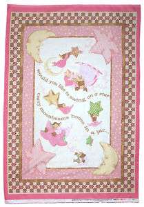 Baby panel   Flannel 32 x 44   Pink Swingin on a Star  