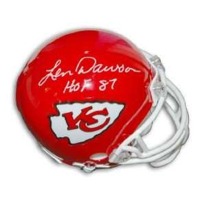 Autographed Len Dawson Kansas City Chiefs Mini Helmet Inscribed Hof 87