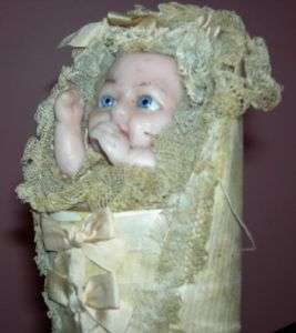 WONDERFUL   WAX   SWADDLING BABY   CANDY CONTAINER  