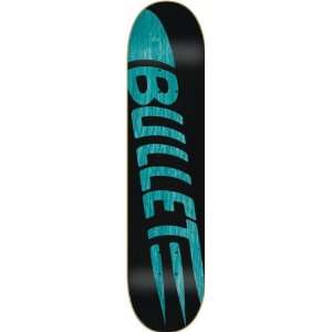  Bullet Buckshot Cyan Skateboard Deck   7.6 x 31.5 