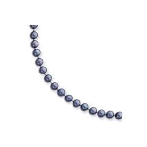  14k 6 6.5mm Black Akoya SW Cultured Pearl Necklace   16 