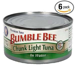 Bumble Bee Chunk White Tuna in Water, 12 Ounce Cans (Pack of 6)