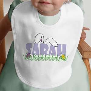  Personalized Easter Baby Bib   Bunny Ears Baby