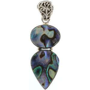  Twin Abalone Pendant   Sterling Silver 