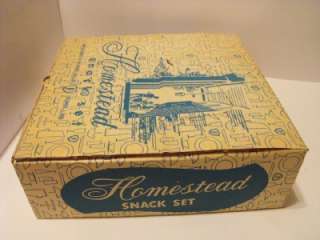   Piece Federal Glass Homestead Snack Plates & Cups Set in Original Box