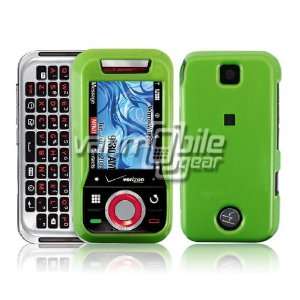 NEON GREEN GLOSSY HARD CASE + LCD SCREEN PROTECTOR for MOTOROLA RIVAL 