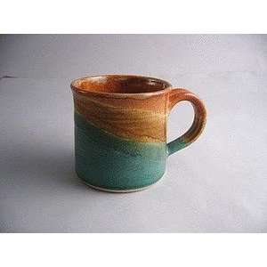  10 ounce handmade pottery stoneware coffee mug   green 