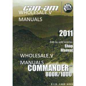  2011 Can Am Commander 800R 1000 Xt X Shop Repair Manual 