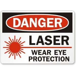  Danger Laser Wear Eye Protection (with graphic) Laminated 