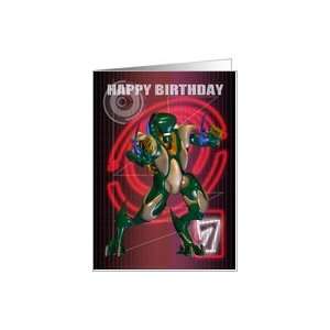  7th Happy Birthday with Robot warrior Card Toys & Games