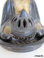 Vtg. Japan Pottery Buddha Incence Burner & Underplate  