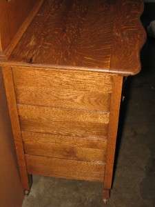 Antique Oak Washstand / Cabinet with Towel Rack  