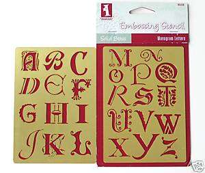 Lg Brass Stencils MONOGRAM LETTERS Embossing Templates Large Letters 
