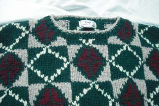 Mens Gap Hand Knit 100% Wool Chunky Bulky Ski Winter Sweater XL 