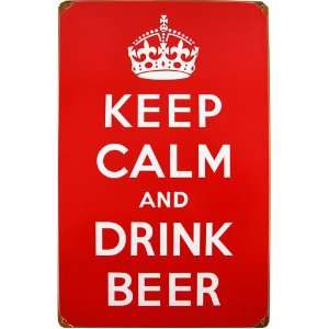  Keep Calm and Drink Beer Retro Tin Bar Sign
