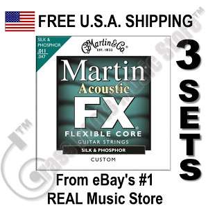   Martin FX SILK & PHOSPHOR Flexible Core ACOUSTIC GUITAR Strings MFX130