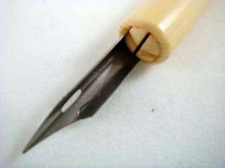 Vintage Ox Bone Carved Dip Pen Letter Opener Spencerian No.1 Nib Made 
