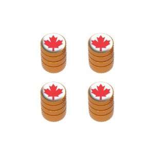  Canada Maple Leaf   Tire Rim Valve Stem Caps   Orange 