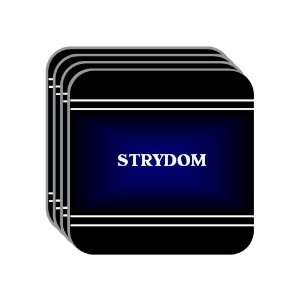 Personal Name Gift   STRYDOM Set of 4 Mini Mousepad Coasters (black 