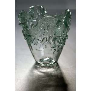  Glass Vase/ Candy Dish, Translucent Green 