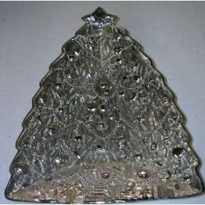   International Silver Christmas Tree Candy Tray in Box 