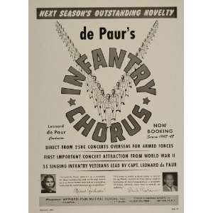   Leonard de Paur WWII Booking Ad   Original Booking Ad