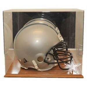  Dallas Cowboys Oak Finished Base Helmet Display Sports 
