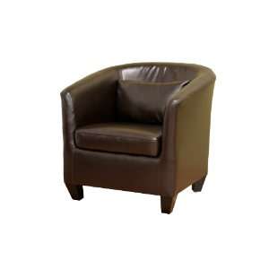  Baxton Studio Ornella Brown Bonded Leather Club Chair 