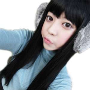 Cool2day Student Style womens long Straight BLACK wig Wigs + wig Cap 