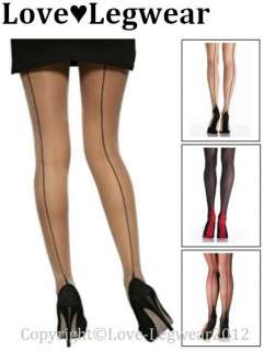 NEW Contrast Heel & Seam Seamed Tights 4 Colours By Silky  