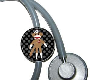 Stethoscope ID Tag Sock Monkey  
