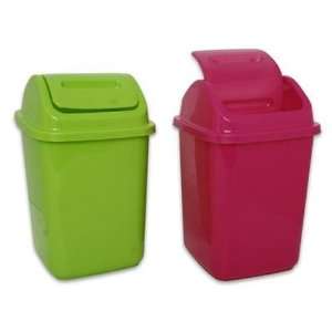 Trash Bin With Swing Lid 2 Pieces Assorted 11 Inches Height Case Pack 