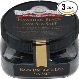 Caravel Gourmet Sea Salt, Hawaiian Black Lava, 4 Ounce (Pack of 3 