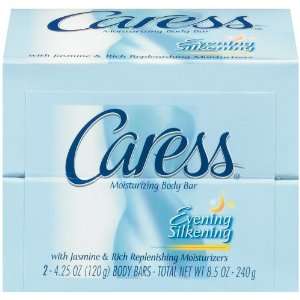  Caress Bar Soap Evening Silk (Two 4.25 Ounce Bars 