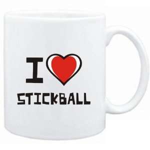  Mug White I love Stickball  Sports