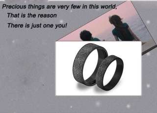 Titanium Steel Frosted Black Promise Rings Couple Wedding Bands Many 