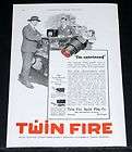 1918 OLD WWI MAGAZINE PRINT AD, TWIN FIRE SPARK PLUGS, 21 FEATURES