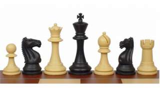 ClubTourney Plastic Chess Set in Black & Camel   3.75 King