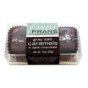Frans Chocolates Gray Salt Caramels in Dark Chocolate   3 piece box 