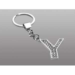  Letter Y Covered w/ Ice Bling Clear Gem Crystals Metal Key 