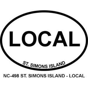  St. Simons Island Local Oval Bumper Sticker Automotive