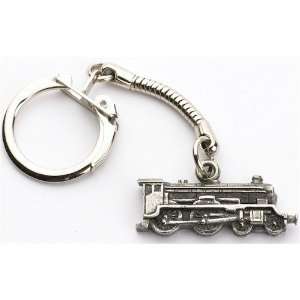  Steam Locomotive Key Ring   Pewter 