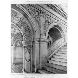   Library of Congress,Washington,D.C.,c1898,Stairway,arches,architecture