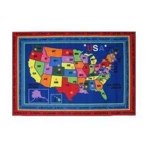 State Capitals Kids Rug   5 3 x 7 6   Fun Time   FT 184 5FT3 7FT6