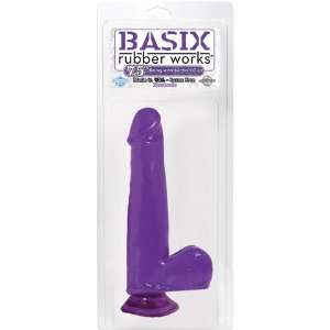  Basix rubber works 7.5in dong w/suction cup   purple 