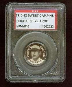 1910 12 Sweet Caporal P2 Pins Hugh Duffy LG PSA NM MT 8  